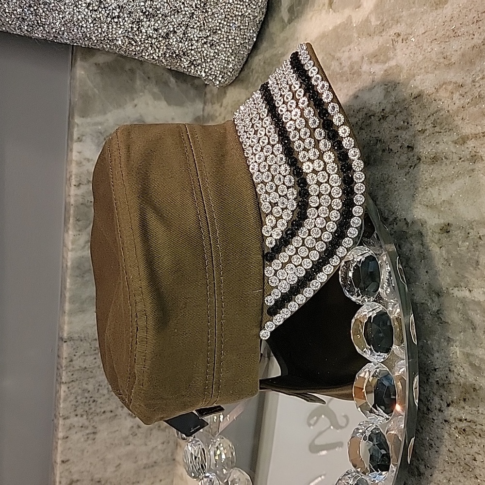 Rhinestone olive hat sparkle
